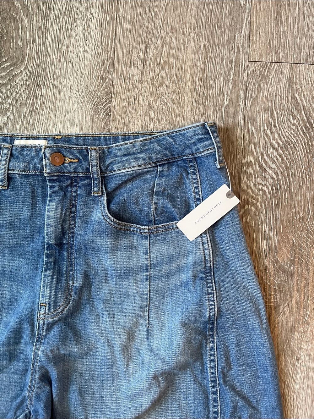 New Pilcro The Kenna high -Rise Heritage Barrel Jeans 32 denim pants crop - Picture 5 of 7